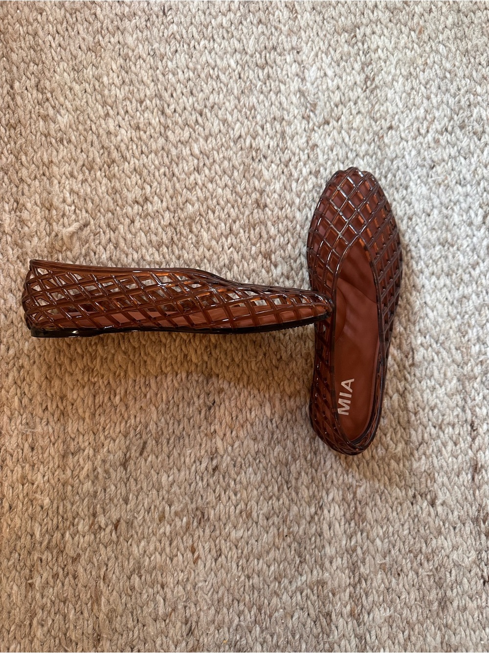 MIA Women's Brown Woven Jelly Flats - Picture 2 of 2